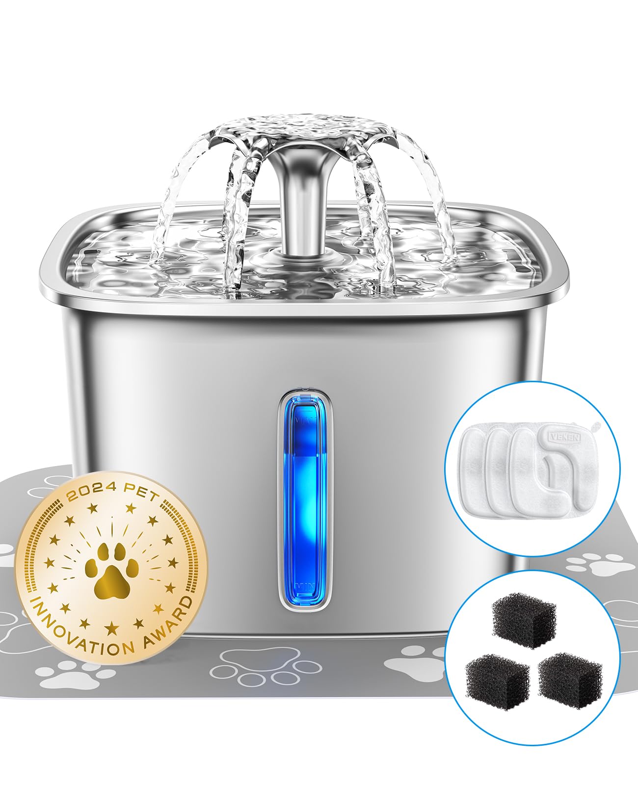 Innovation Award Winner Stainless Steel Cat Water Fountain