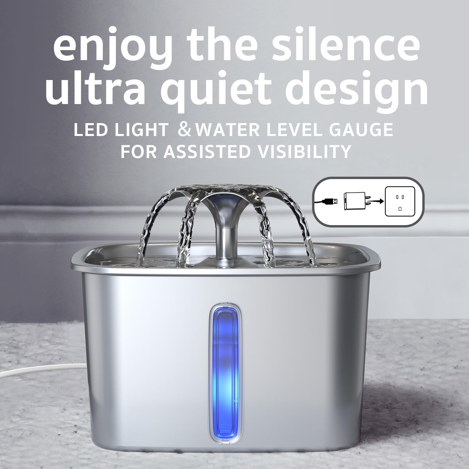 Innovation Award Winner Stainless Steel Cat Water Fountain