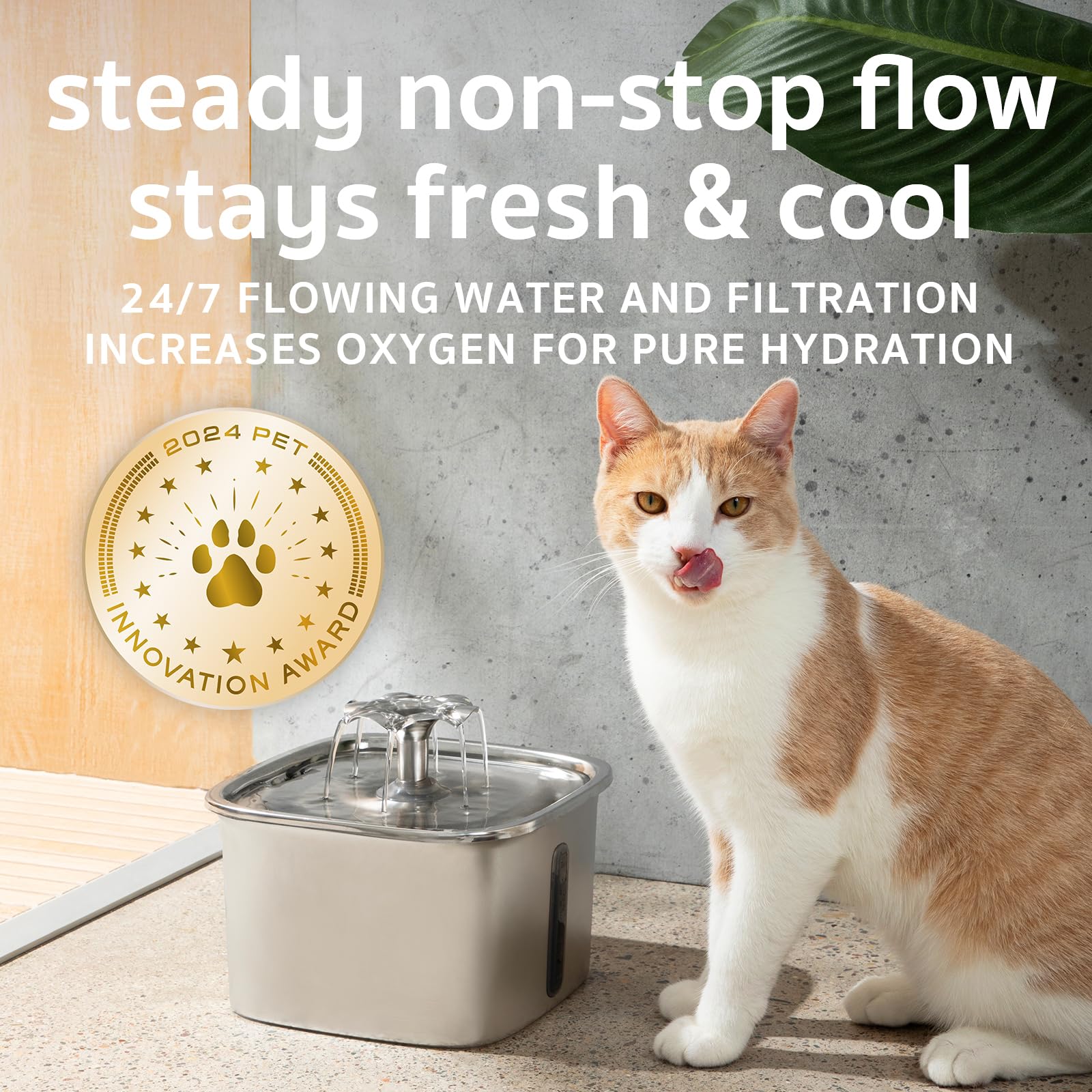 Innovation Award Winner Stainless Steel Cat Water Fountain